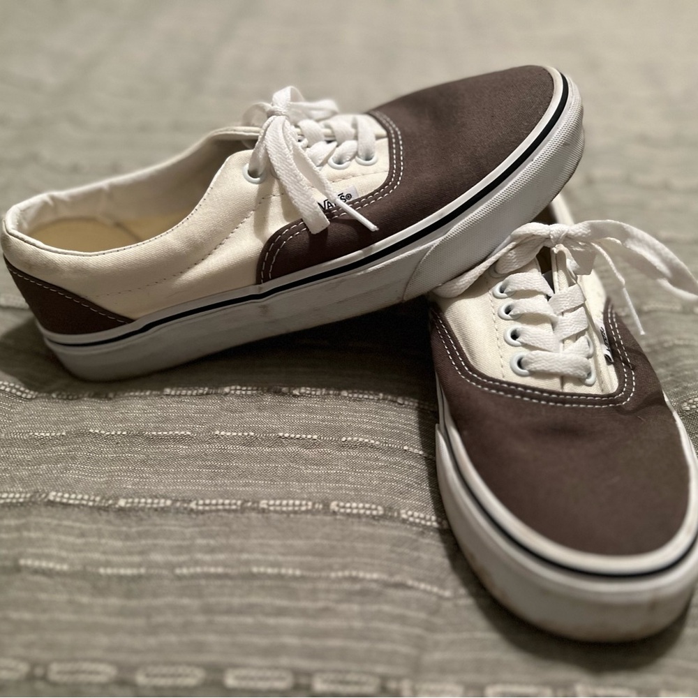Vans Olive and Cream Authentic Low-Top Sneakers